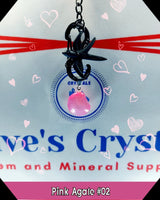 Pink Agate $3.00 Silver Plated Stone Pendant