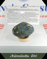 Blue labradorite tumbled stone