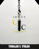 Black Tourmaline and Sterling Silver Pendant