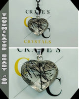 Tourmilated Quartz Heart Pendant