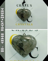 Tourmilated Quartz Heart Pendant