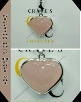Rose Quartz Sterling Silver Heart Pendant