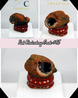 Pink Chalcedony Amethyst Manganese and Calcite Geode