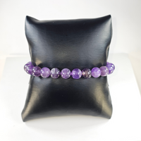 Amethyst 8mm bead stretchy bracelet