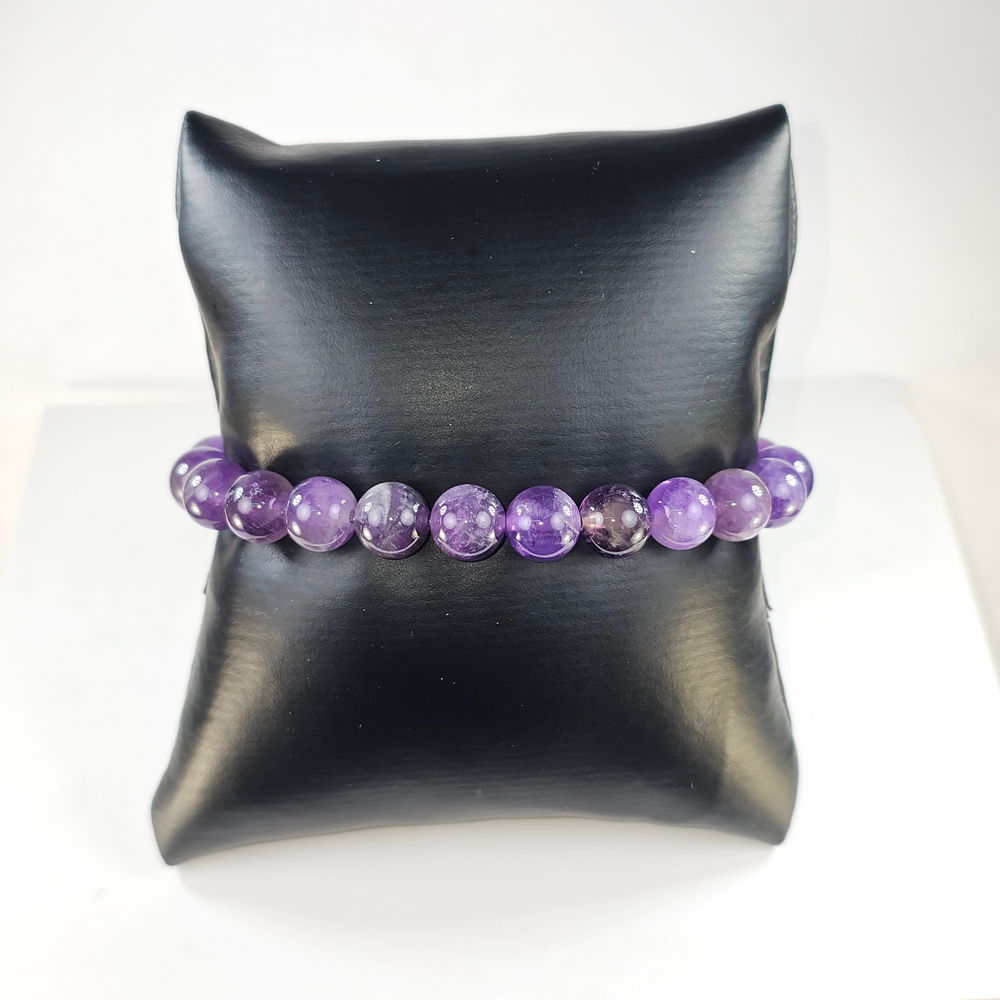 Amethyst 8mm bead stretchy bracelet