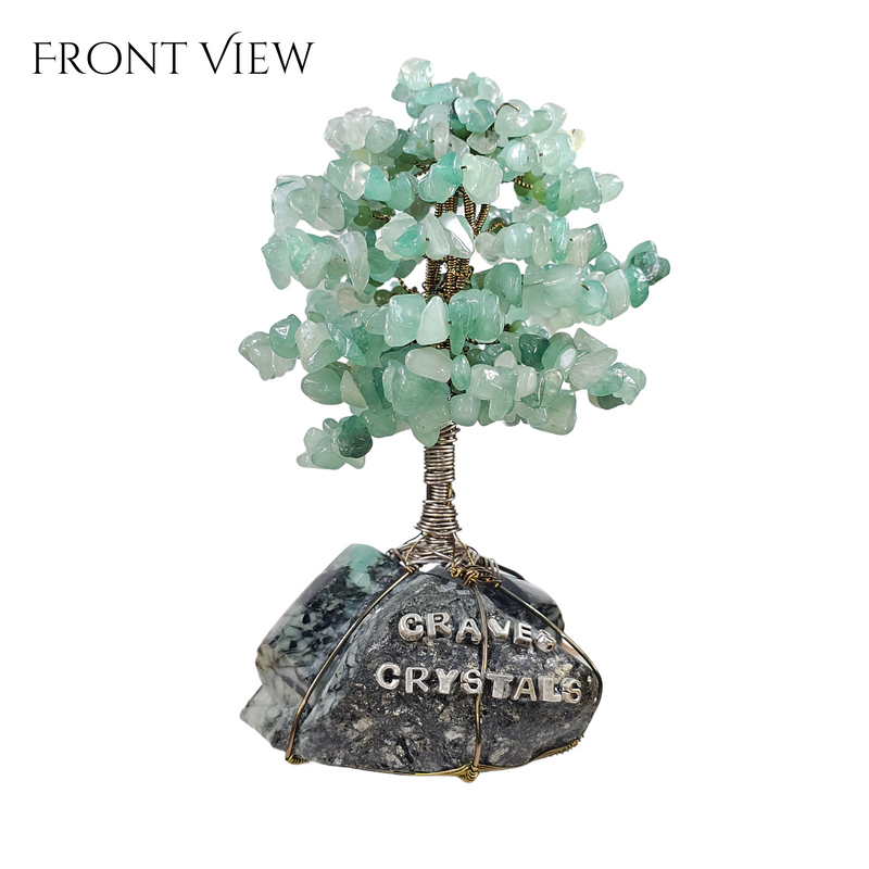 Gem Tree | Emerald base with Green Aventurine and Prehnite leaves