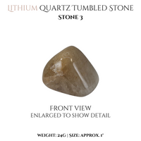 
              Lithium Quartz clusters + tumbled stones
            