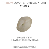 
              Lithium Quartz clusters + tumbled stones
            