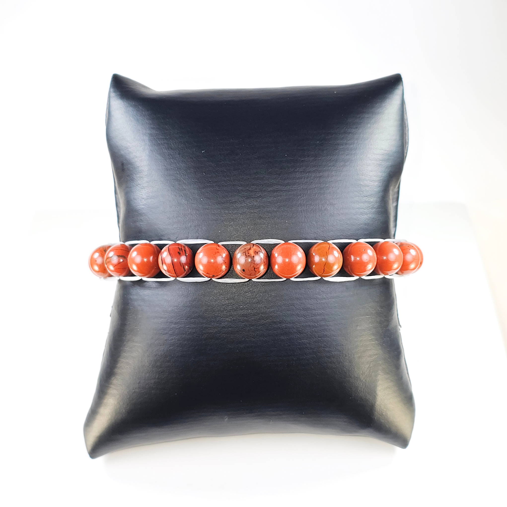 Red Jasper 8mm soft stretchy bead bracelet| Crave's Crystals