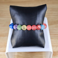 
              10mm round bead dyed crackle quartz bracelet
            