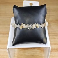 
              small rough chip beads rutilated quartz bracelet
            