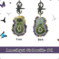 Amethyst Stalactite Pendant 24k plated