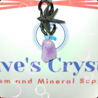 Chevron Amethyst $3.00 Silver Plated Stone Pendant