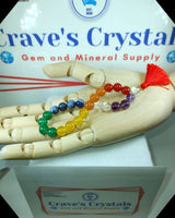 
              Chakra Stone Bracelet - 8mm Round Beads
            