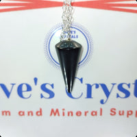 Black Obsidian Rounded Facet Cone Pendelum